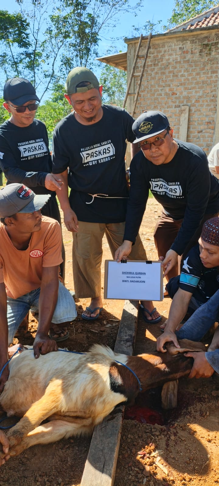 PASKAS Way Kanan Salurkan 6 Ekor Qurban OTA untuk Santri Al Mahmudi di Idul Adha 1447 H