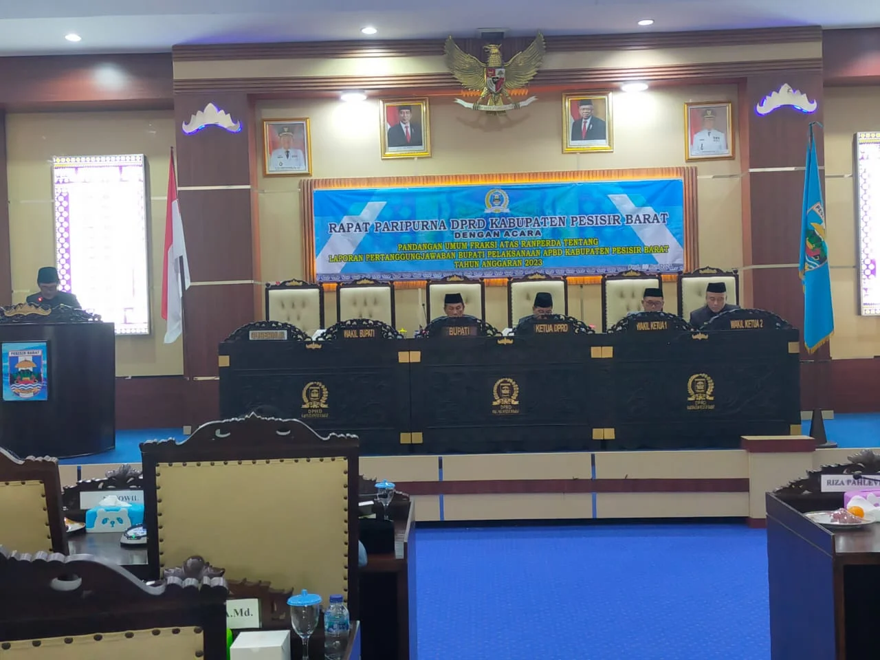 Rapat Paripurna DPRD Pesibar Pandangan Umum Fraksi Atas Ranperda Tentang Pertanggungjawaban Bupati